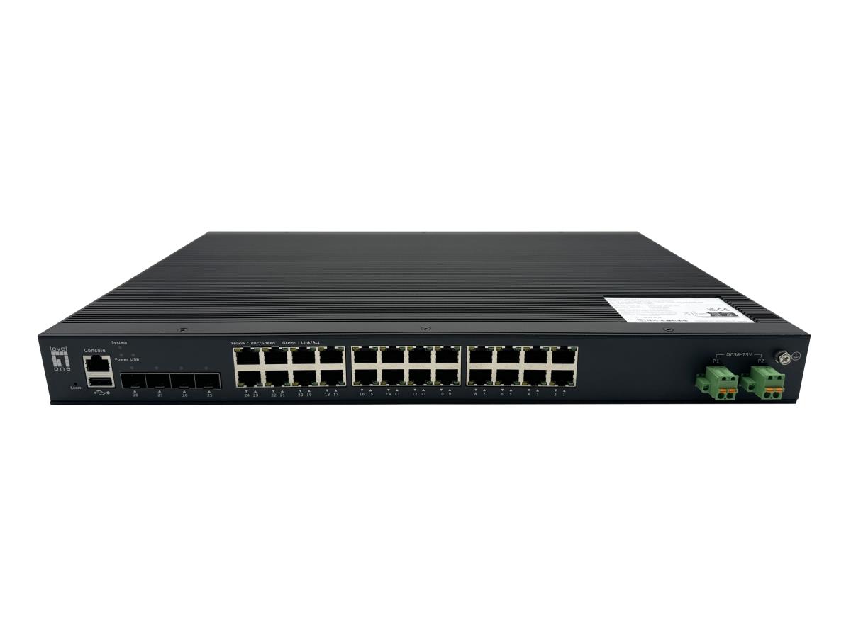 EU Product - LevelOne Industr.PoE Switch 24xGE PoE/+      370W Managed L2 thumbnail