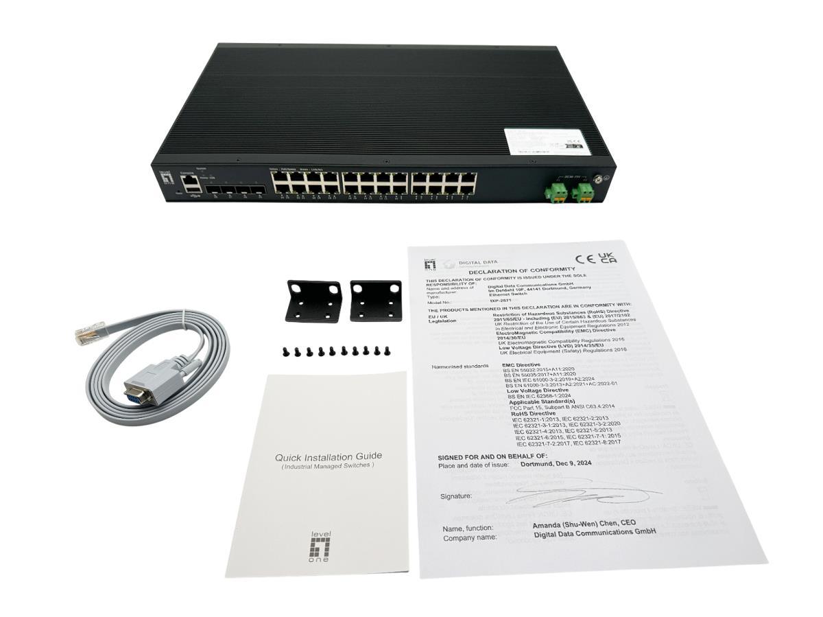 EU Product - LevelOne Industr.PoE Switch 24xGE PoE/+      370W Managed L2 thumbnail