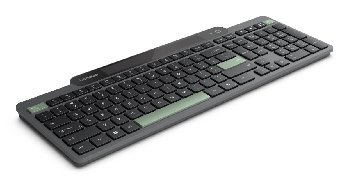 - Keyboard - self-charging - wireless - Bluetooth 5.1 - QWERTY - UK - black - brown box thumbnail