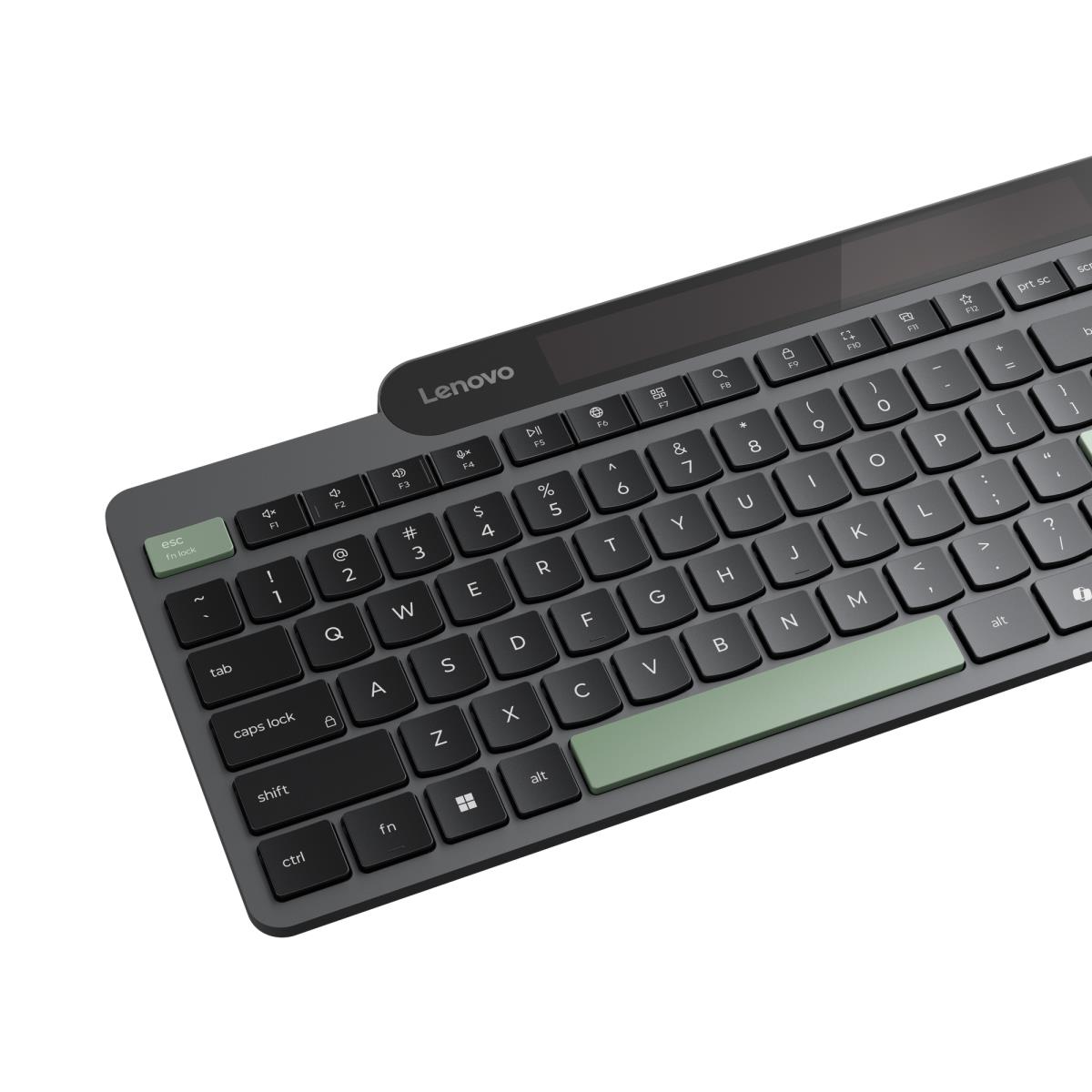 - Keyboard - self-charging - wireless - Bluetooth 5.1 - QWERTY - UK - black - brown box thumbnail