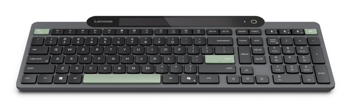 - Keyboard - self-charging - wireless - Bluetooth 5.1 - QWERTY - UK - black - brown box thumbnail