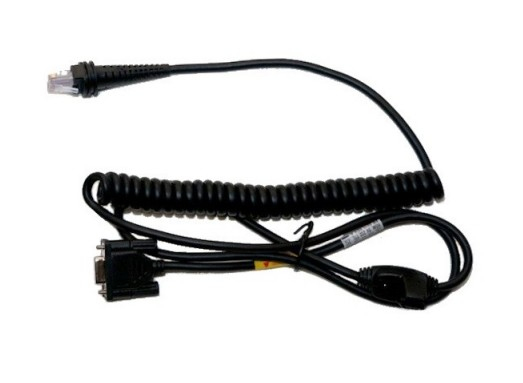 Cable: RS232 (+/-12V signals) DB9 Female, Host 5V Power With Option For External 5V Power, 300cm length, Coiled, No EAS, black, without ferrite, General, Compatible with RJ45 5V Scanner Products thumbnail