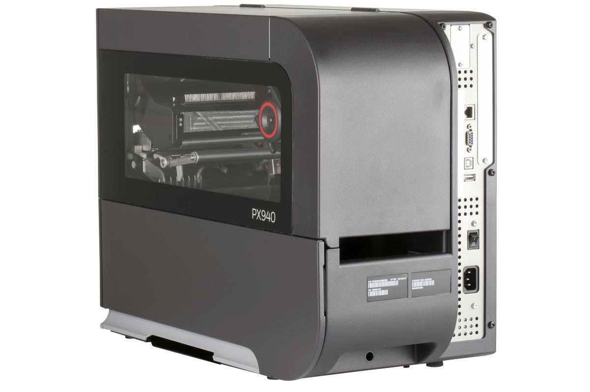 PX940 with Verifier and Perpetual license, Full Touch Display, Universal firmware, Ethernet, USB, Serial, Low Power Bluetooth, Ribbon Ink IN/OUT, Internal Rewinder, Peel off, Label Taken Sensor, Media Core 3 inch, Direct Thermal and Thermal Transfer, thumbnail
