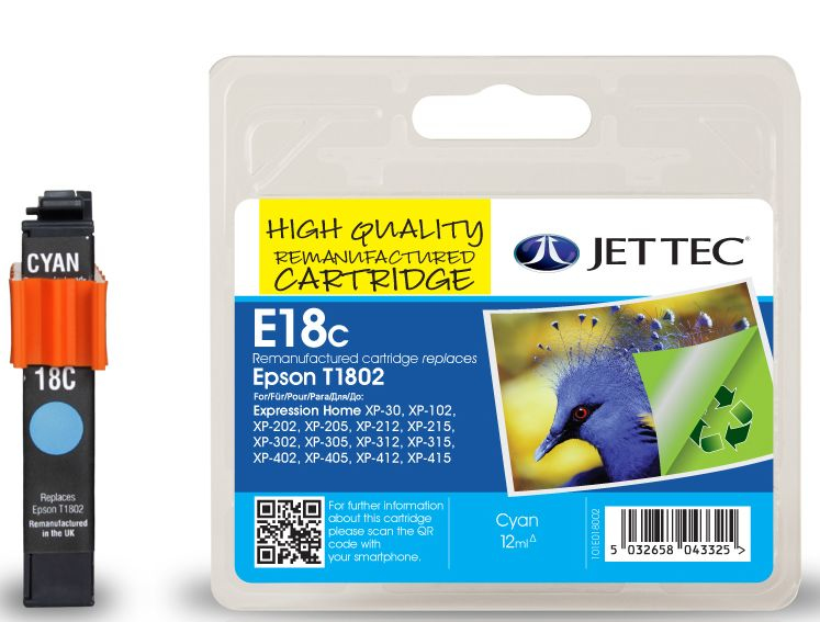 Jettec Compat T1802CYAN INK 12ML thumbnail