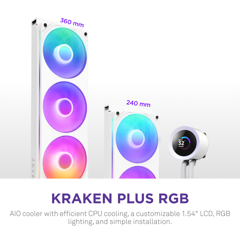 KRAKEN PLUS 240 RGB CPU COOLER WHT thumbnail