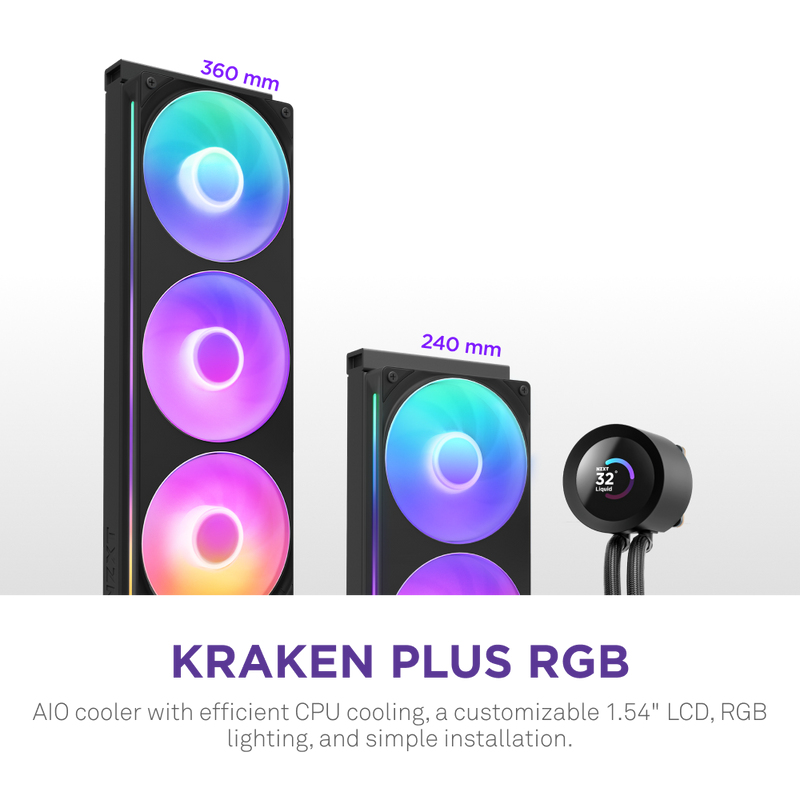 KRAKEN PLUS 240 RGB CPU COOLER BLK thumbnail