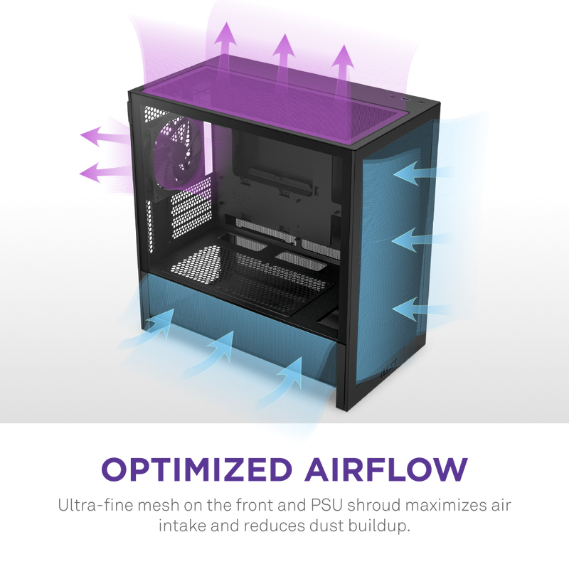 H3 Flow Micro ATX Airflow Case - All Black thumbnail
