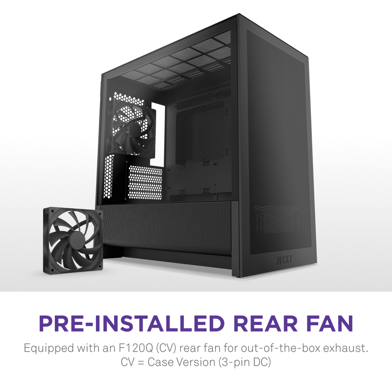 H3 Flow Micro ATX Airflow Case - All Black thumbnail