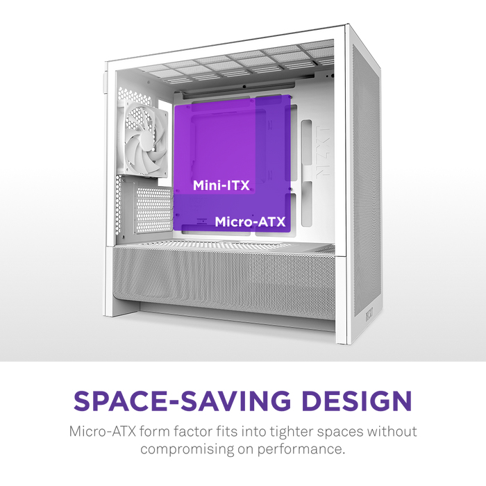 H3 Flow Micro ATX Airflow Case - All White thumbnail