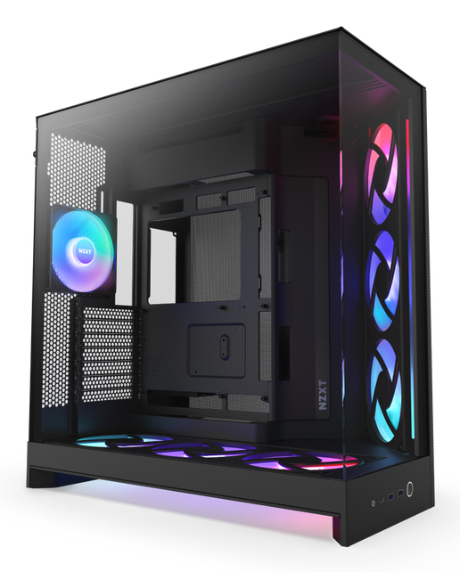 H9 Air Flow (2025) Large Dual-Chamber Black RGB+ Mid Tower Case thumbnail