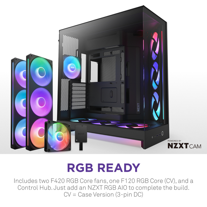 H9 Air Flow (2025) Large Dual-Chamber Black RGB+ Mid Tower Case thumbnail