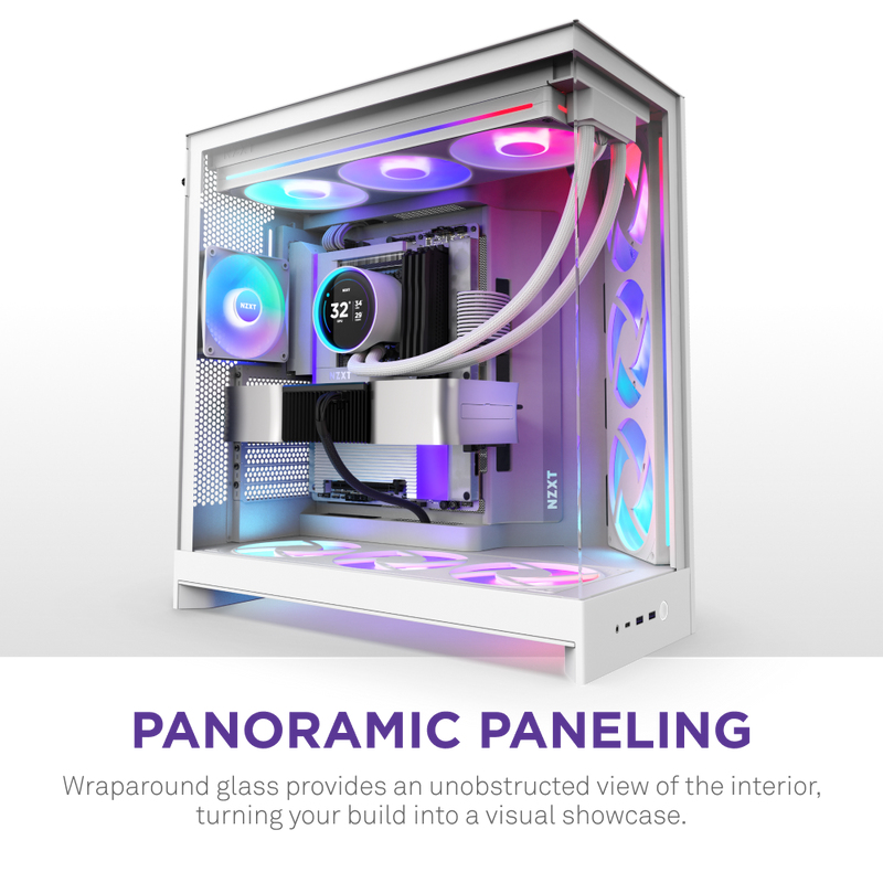 H9 Air Flow (2025) Large Dual-Chamber White RGB+ Mid Tower Case thumbnail