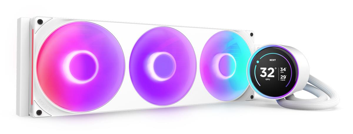 Kraken 420 Elite V2 White with RGB fans CPU Liquid Cooler thumbnail
