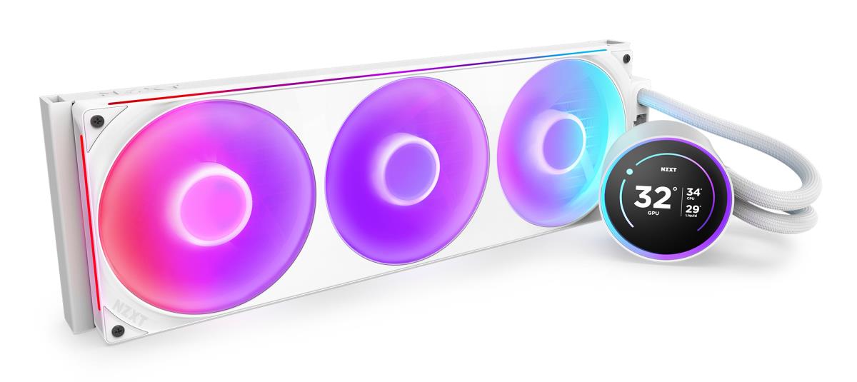 Kraken 420 Elite V2 White with RGB fans CPU Liquid Cooler thumbnail