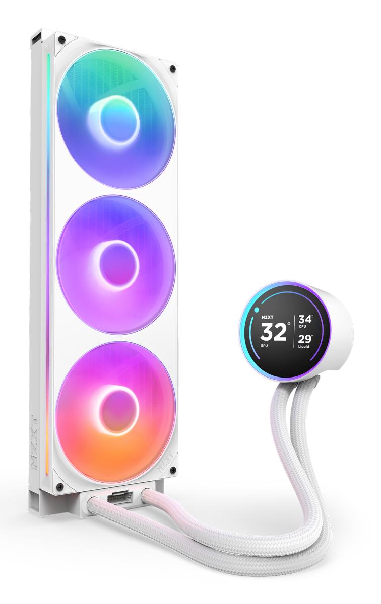 Kraken 420 Elite V2 White with RGB fans CPU Liquid Cooler thumbnail