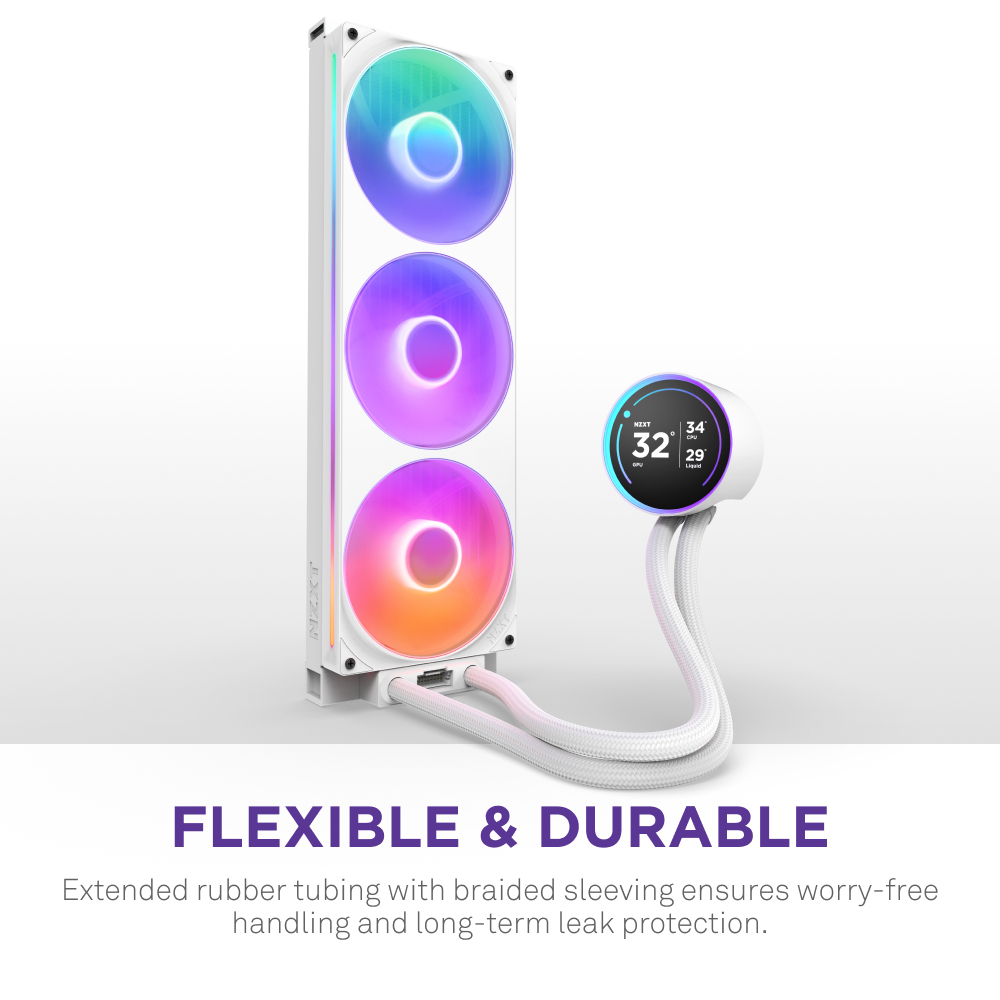 Kraken 420 Elite V2 White with RGB fans CPU Liquid Cooler thumbnail
