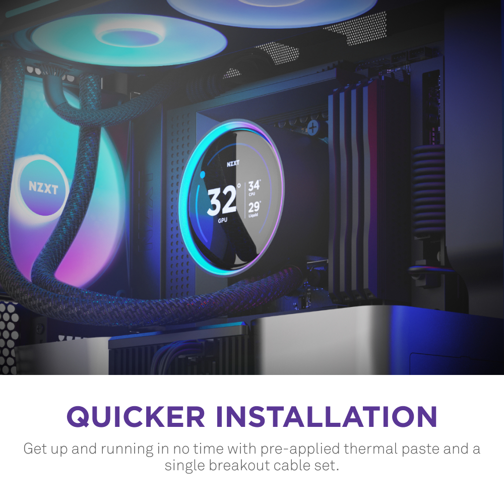 Kraken 420 Elite V2 Black with RGB fans CPU Liquid Cooler thumbnail