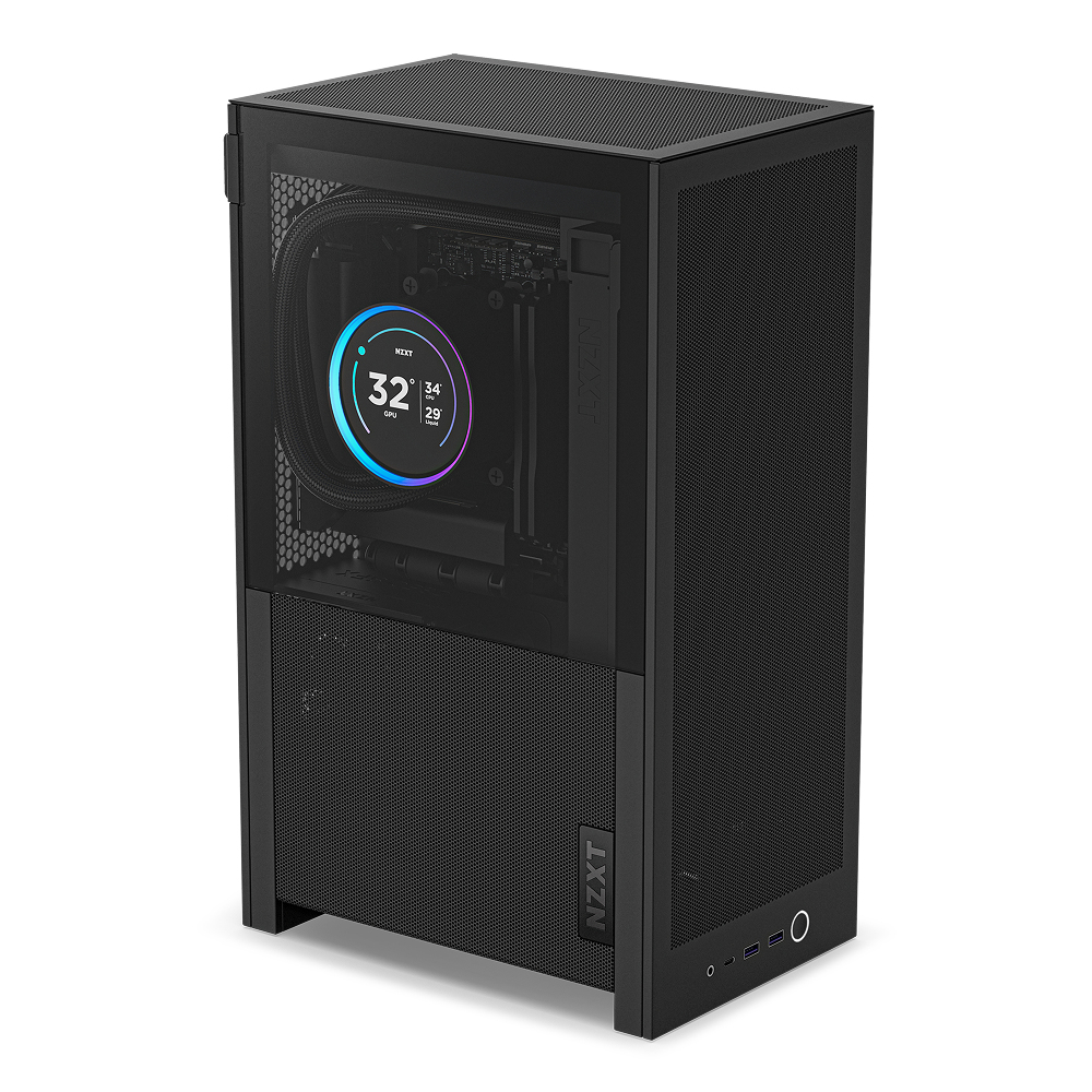 H2 Flow Mini-ITX SFF Case with PCIe 5.0 Rise Cable - All Black thumbnail