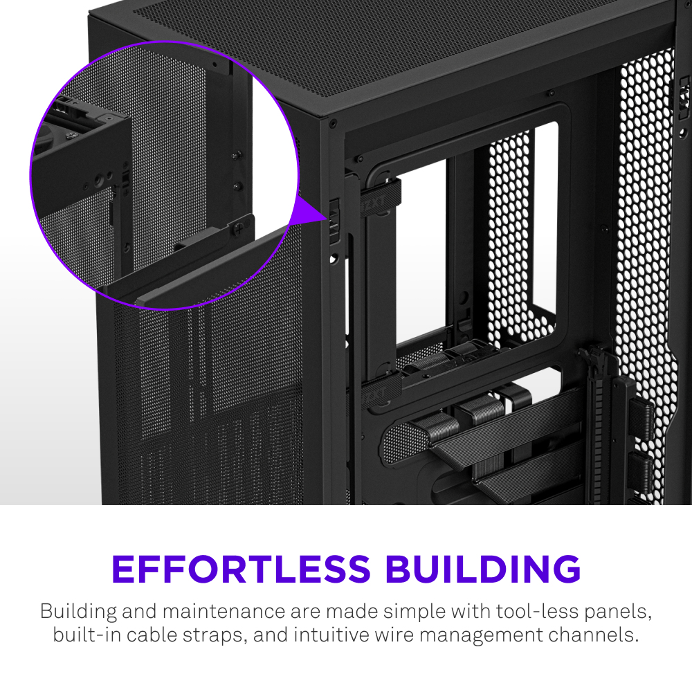 H2 Flow Mini-ITX SFF Case with PCIe 5.0 Rise Cable - All Black thumbnail