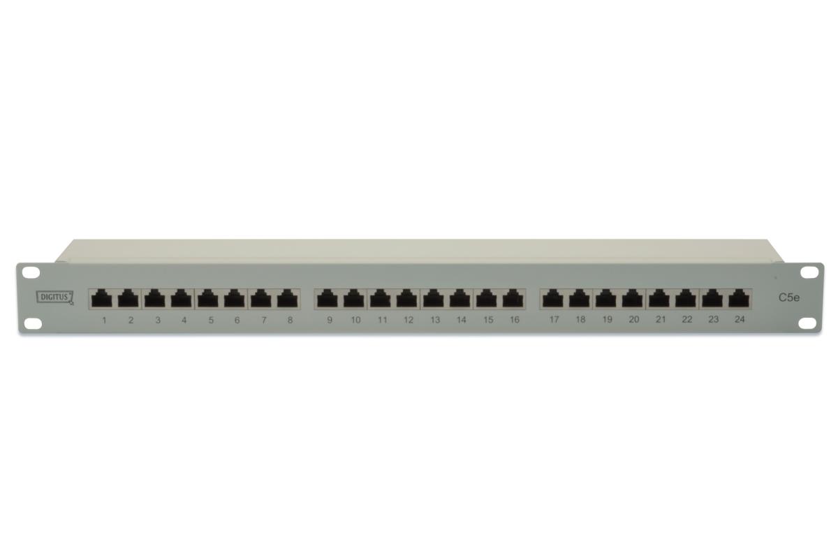 EU Product - Patchpanel 1HE 24-Port Cat5e geschirmt grau thumbnail