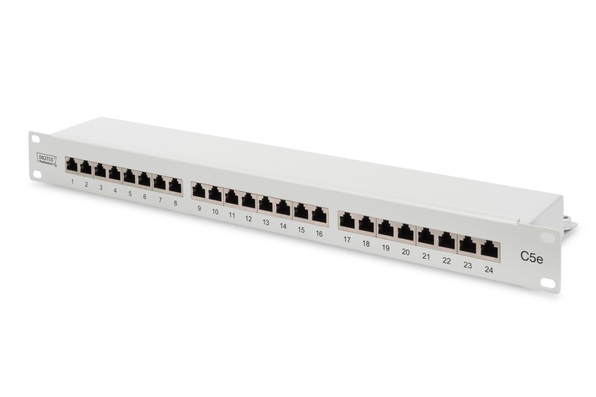 EU Product - Patchpanel 1HE 24-Port Cat5e geschirmt grau thumbnail