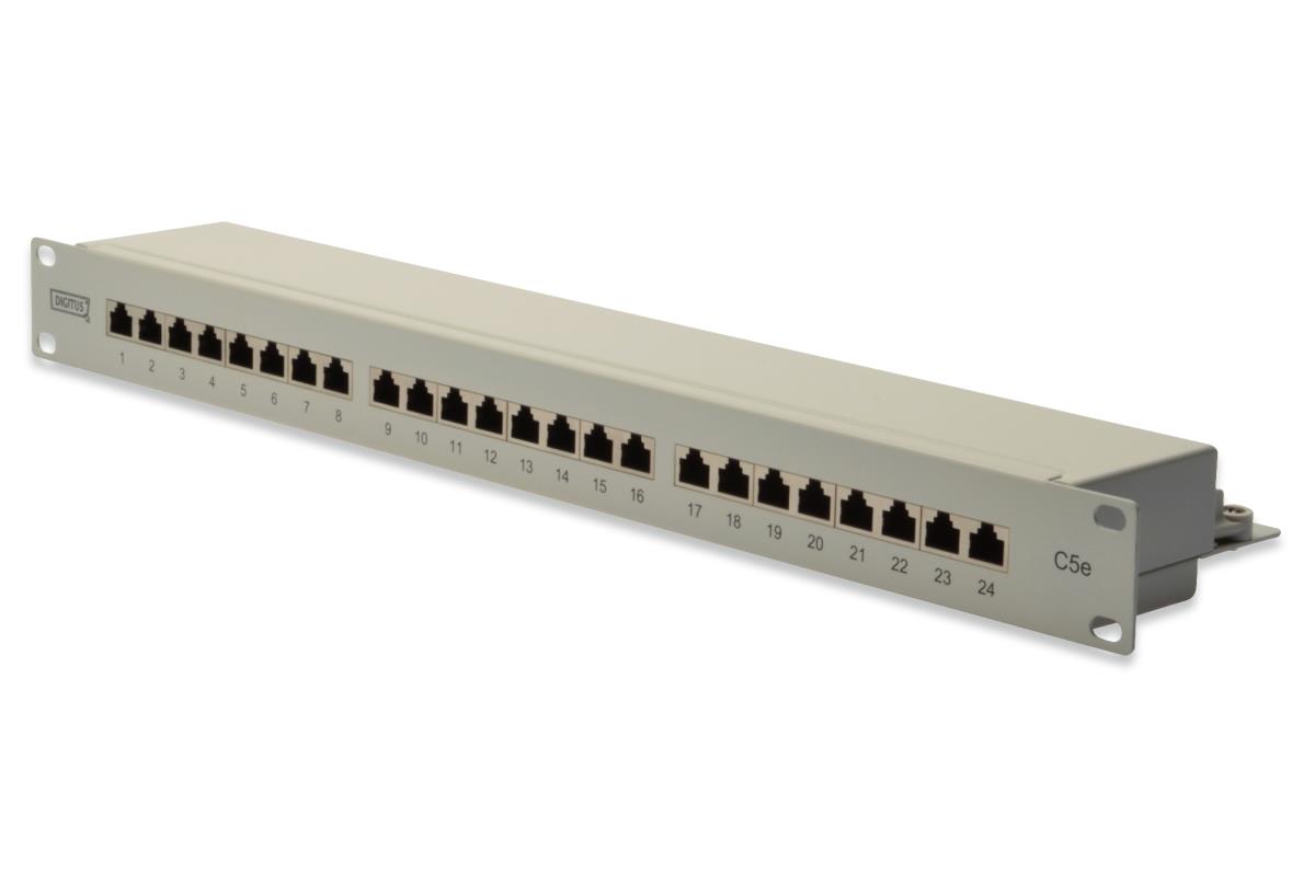 EU Product - Patchpanel 1HE 24-Port Cat5e geschirmt grau thumbnail