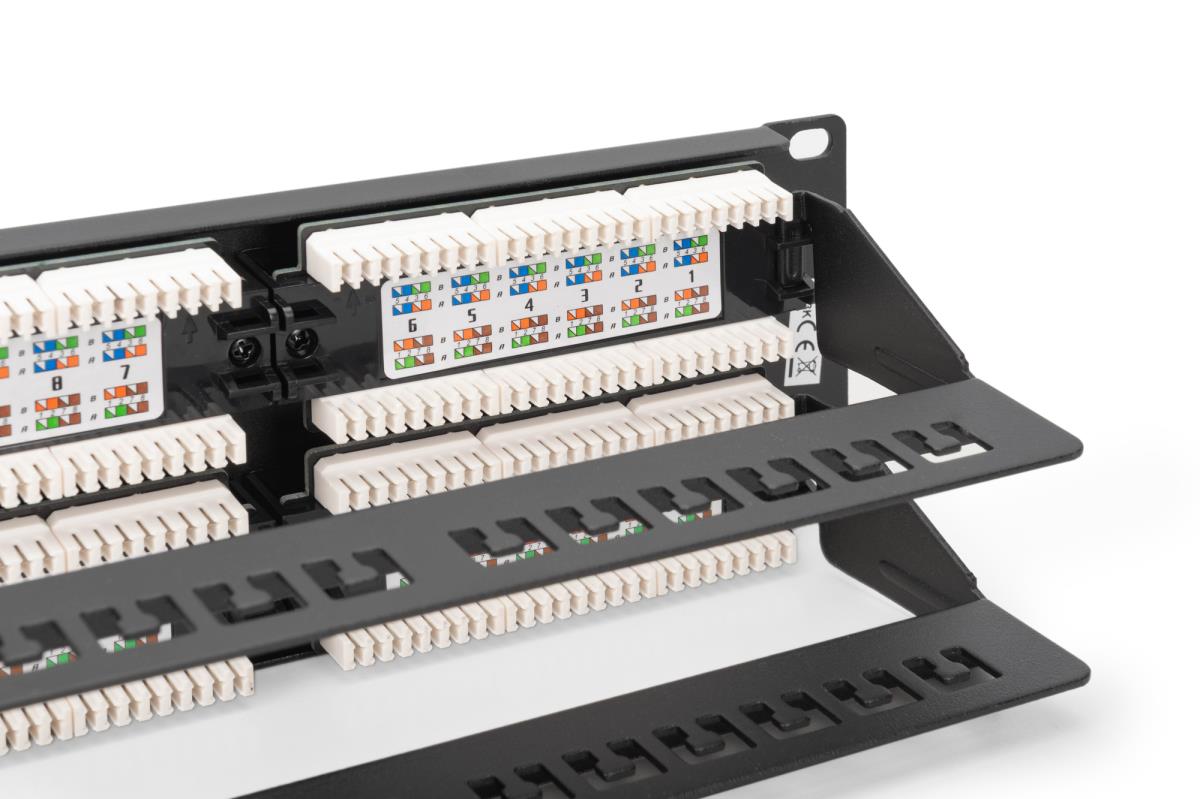 EU Product - Patchpanel 2HE 48-Port Cat6 ungeschirmt schwarz thumbnail
