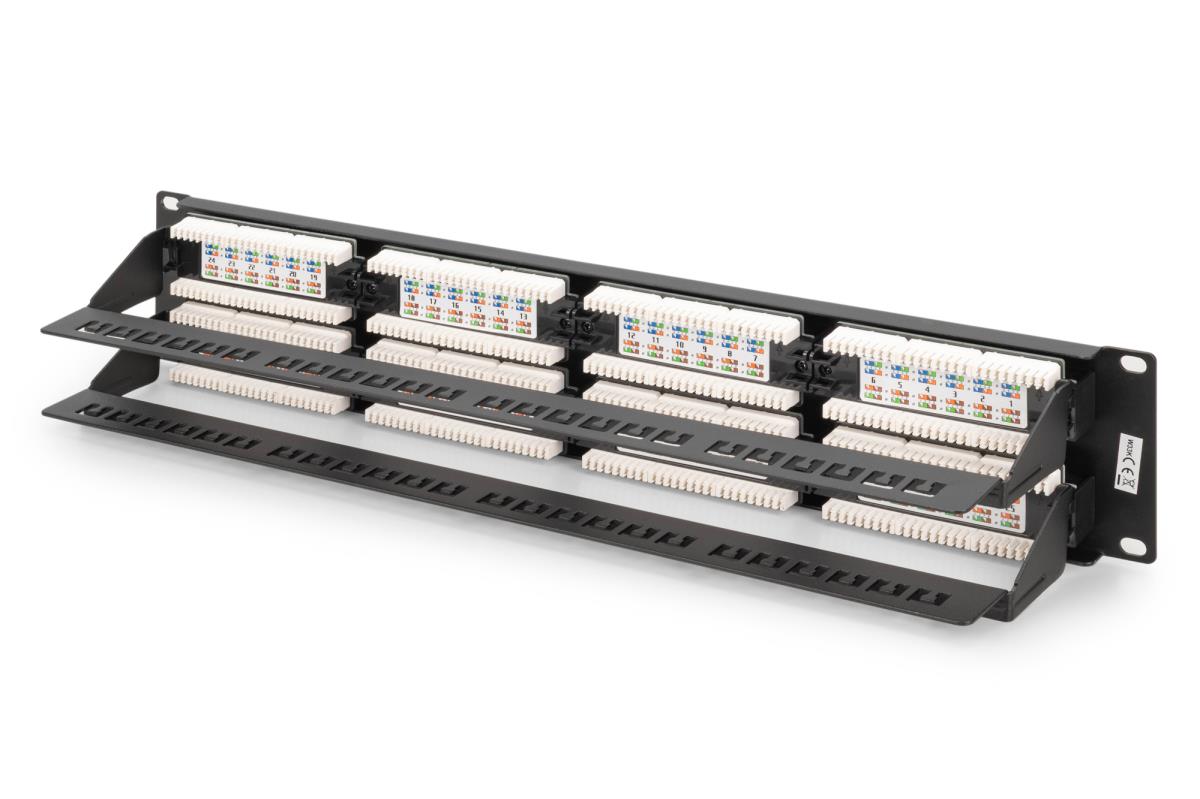 EU Product - Patchpanel 2HE 48-Port Cat6 ungeschirmt schwarz thumbnail