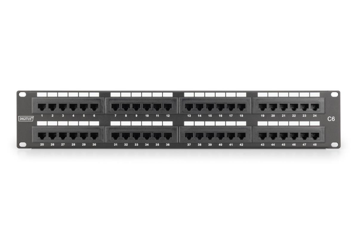 EU Product - Patchpanel 2HE 48-Port Cat6 ungeschirmt schwarz thumbnail
