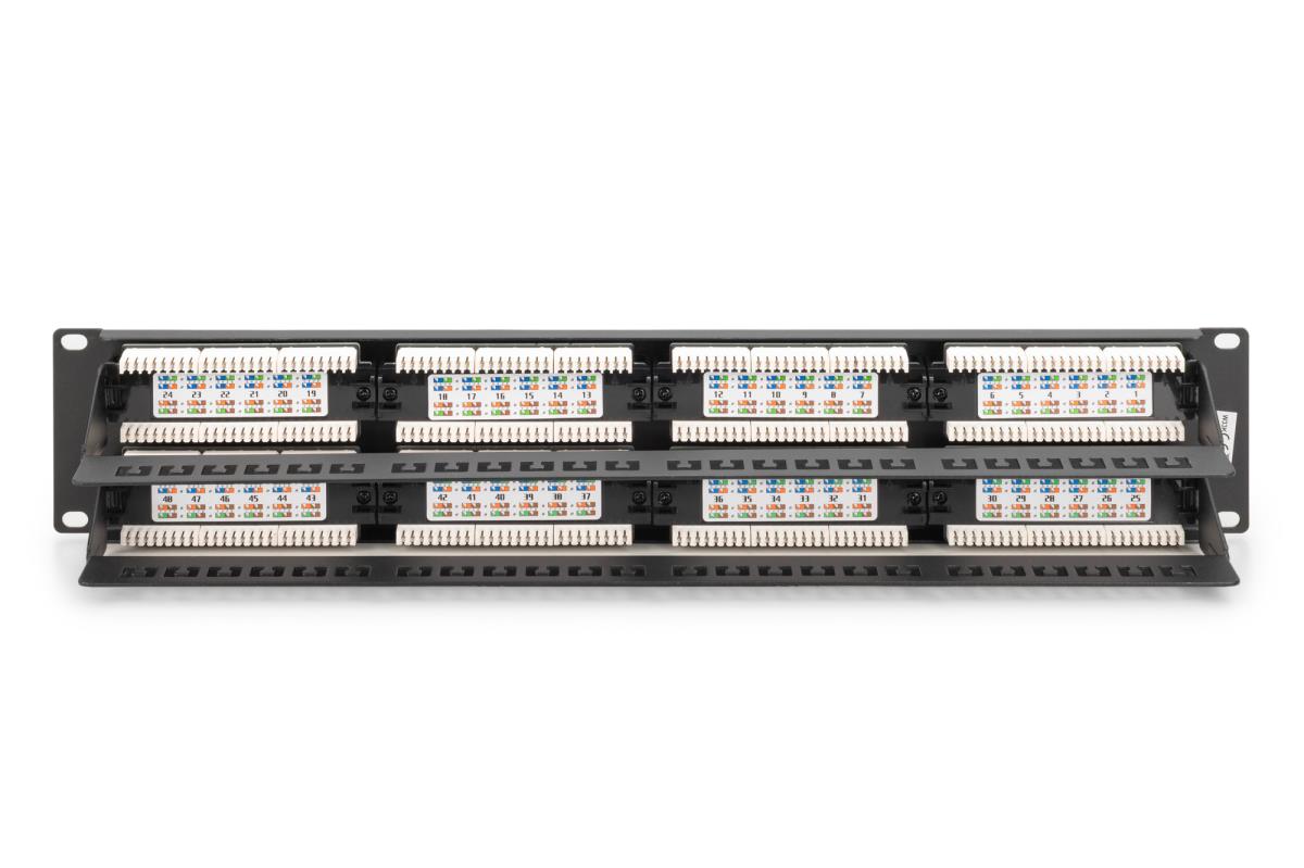 EU Product - Patchpanel 2HE 48-Port Cat6 ungeschirmt schwarz thumbnail