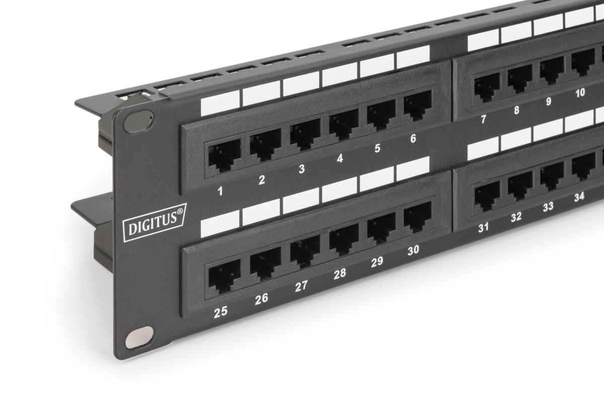 EU Product - Patchpanel 2HE 48-Port Cat6 ungeschirmt schwarz thumbnail