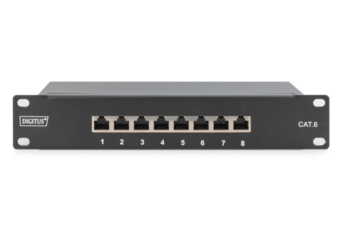 EU Product - Patchpanel 1HE  8-Port Cat6  ClassE geschirmt schw. thumbnail