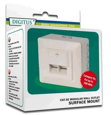 EU Product - Aufputzdose Cat5e 2xRJ45 geschirmt Signalwei� thumbnail