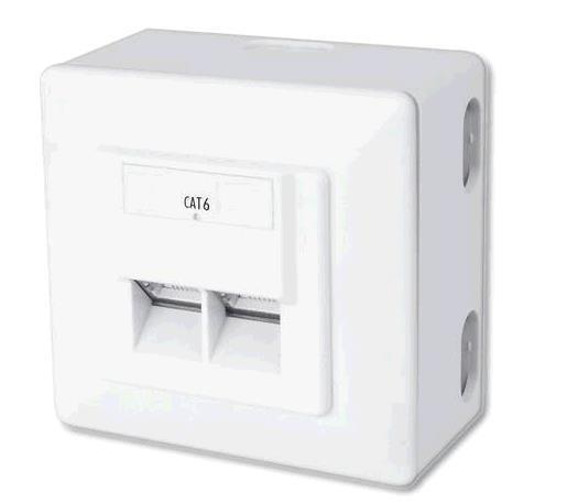 EU Product - Aufputzdose Cat6  2xRJ45 geschirmt Signalwei� thumbnail