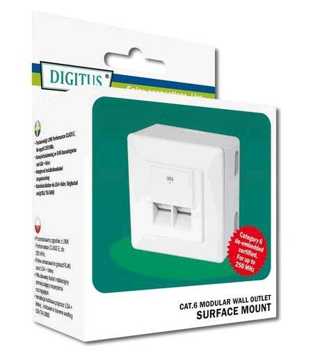 EU Product - Aufputzdose Cat6  2xRJ45 geschirmt Signalwei� thumbnail