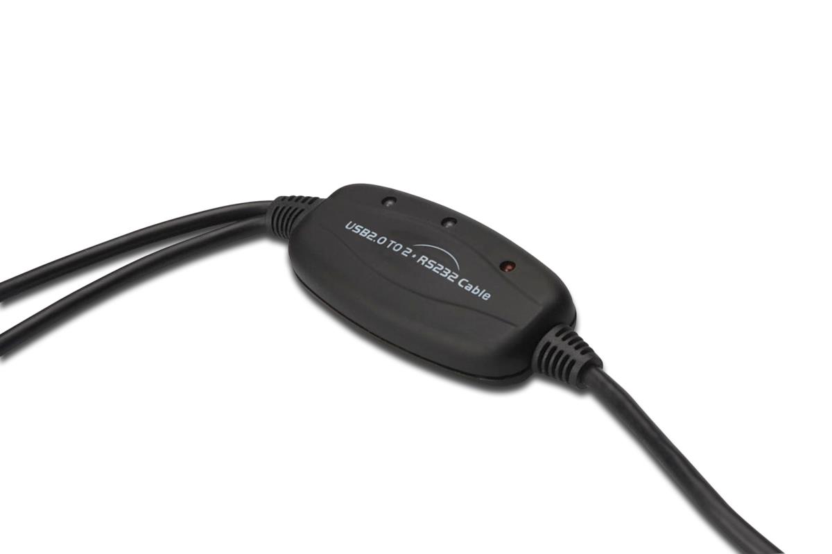 EU Product - USB 2.0 Anschlusskabel 2.0 -2x RS232-Kabel 1.5m,  sw thumbnail