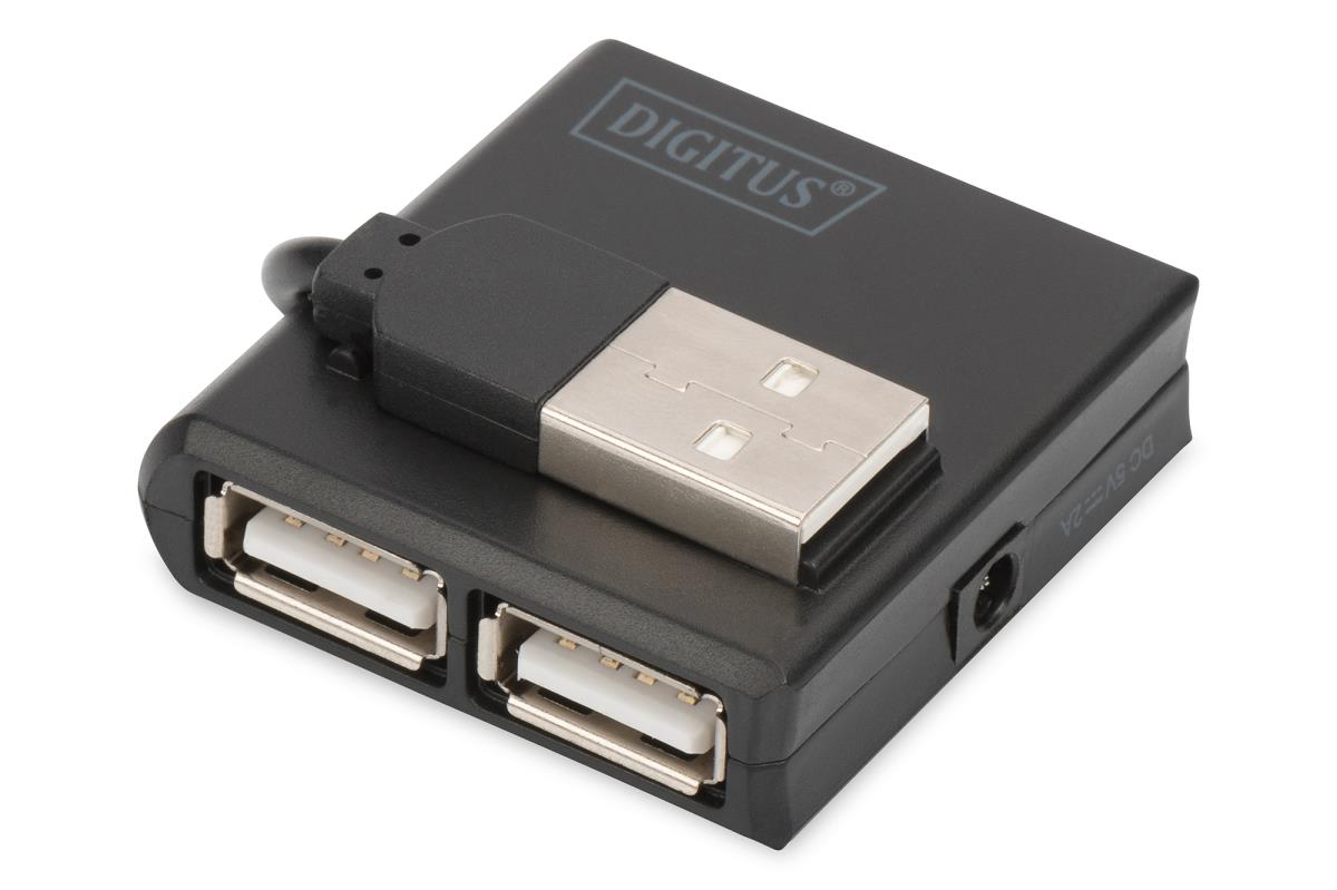 EU Product - USB-Hub    4-Port 2.0->4xA2.0 integr. Kabel  schwarz thumbnail