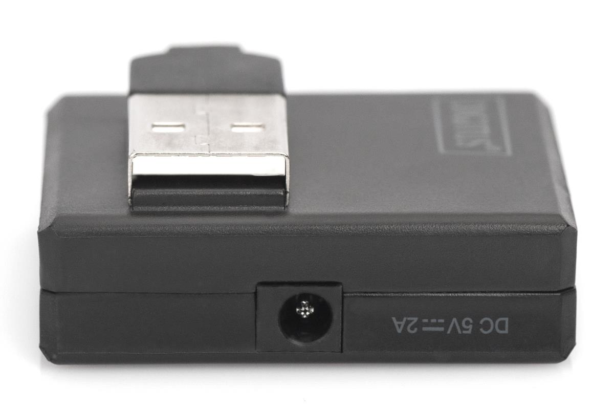 EU Product - USB-Hub    4-Port 2.0->4xA2.0 integr. Kabel  schwarz thumbnail