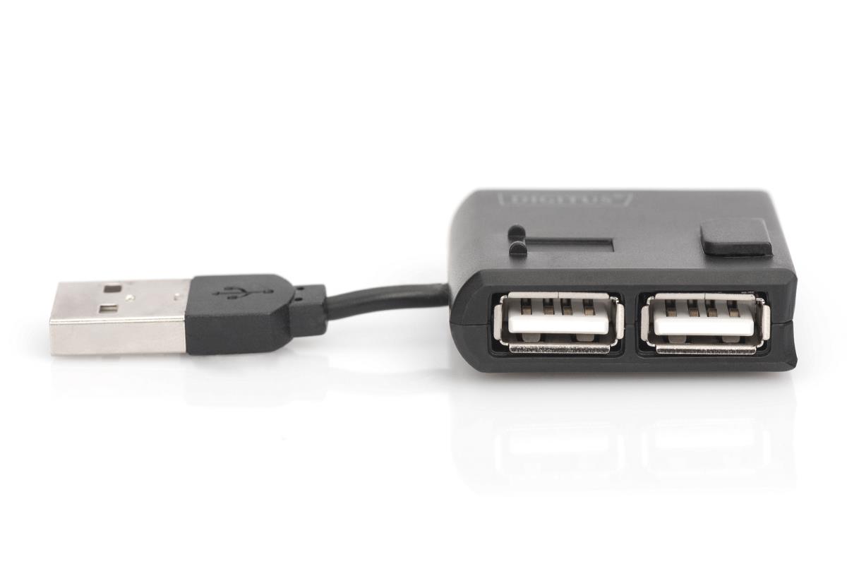 EU Product - USB-Hub    4-Port 2.0->4xA2.0 integr. Kabel  schwarz thumbnail