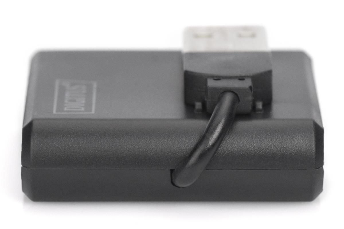EU Product - USB-Hub    4-Port 2.0->4xA2.0 integr. Kabel  schwarz thumbnail