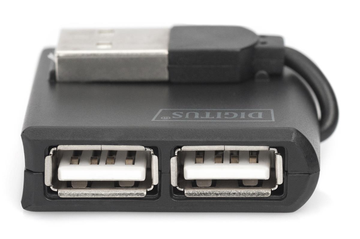 EU Product - USB-Hub    4-Port 2.0->4xA2.0 integr. Kabel  schwarz thumbnail