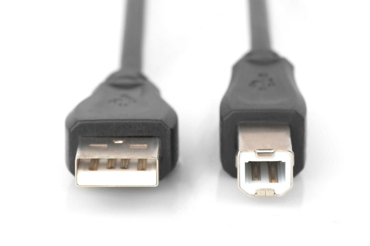 EU Product - USB 2.0 Anschlusskabel Typ A -B  St/St     5.0m,  sw thumbnail