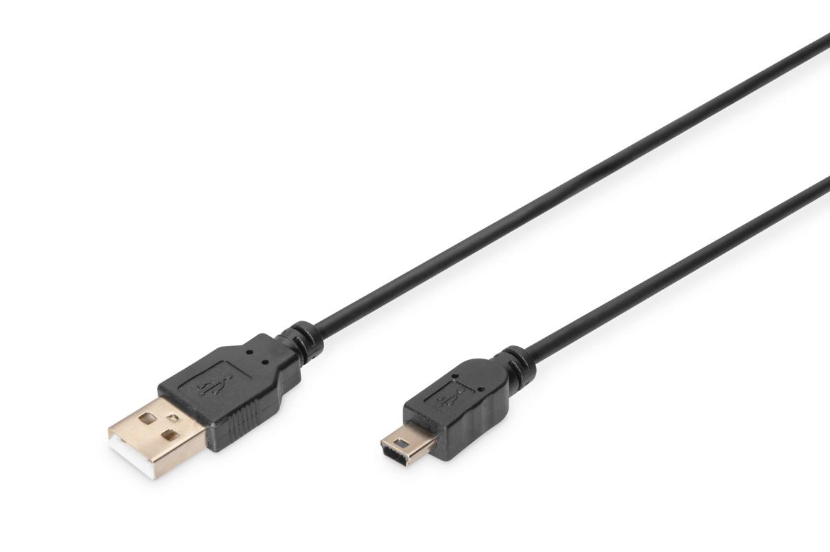 EU Product - USB 2.0 Anschlusskabel Typ A -mini B  St/St 1.8m, sw thumbnail