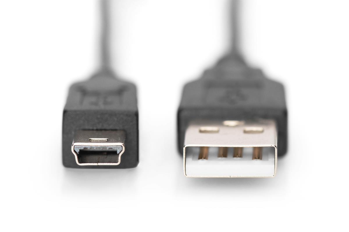 EU Product - USB 2.0 Anschlusskabel Typ A -mini B  St/St 1.8m, sw thumbnail