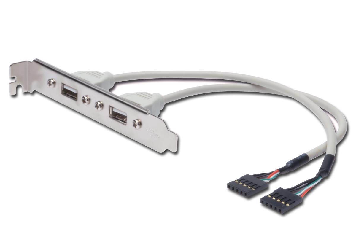 EU Product - Slotblech 2xUSB/A -> IDC 2x5Pin  Bu/Bu 0.25m Polybeutel thumbnail