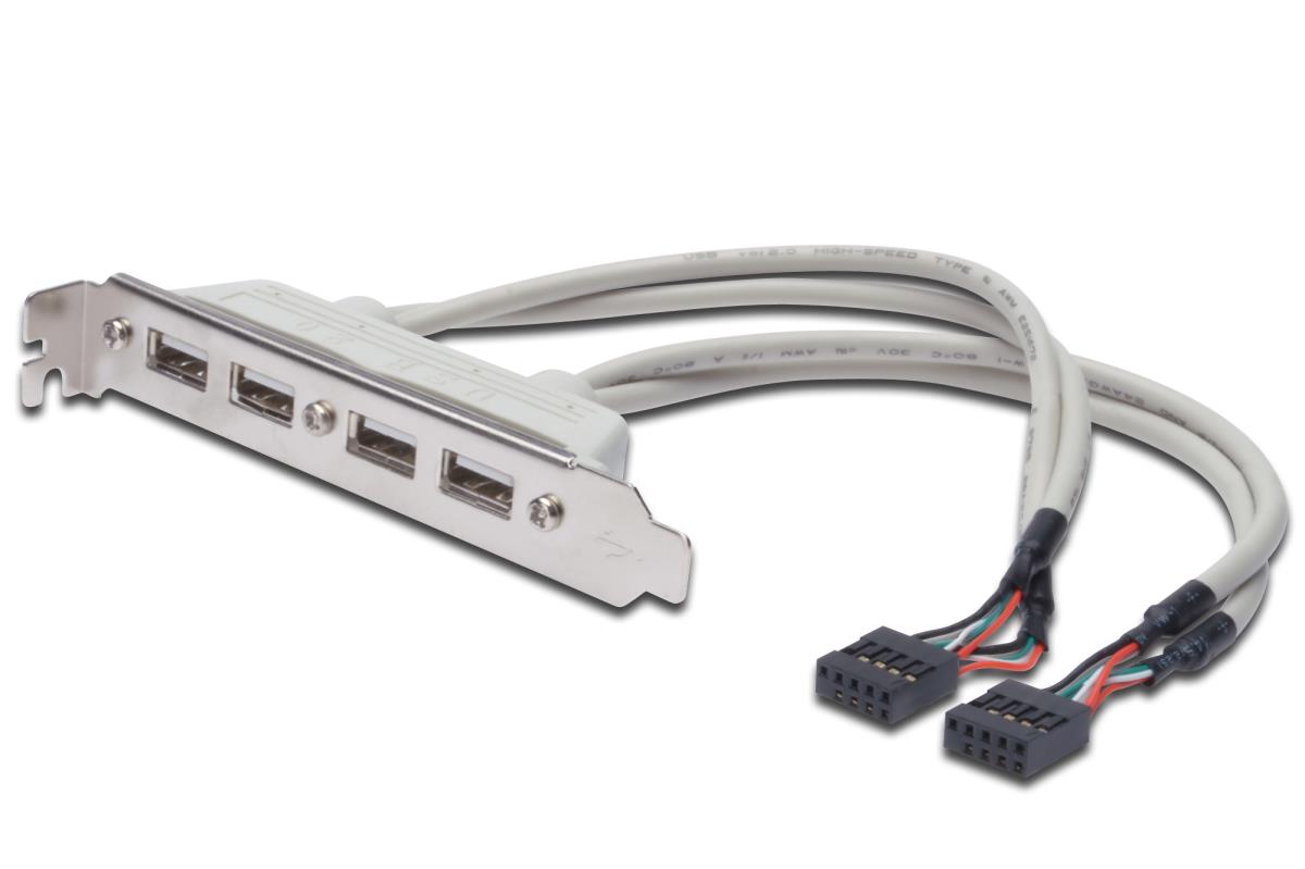 EU Product - Slotblech 4xUSB/A -> IDC 2x10Pin Bu/Bu 0.25m Polybeutel thumbnail