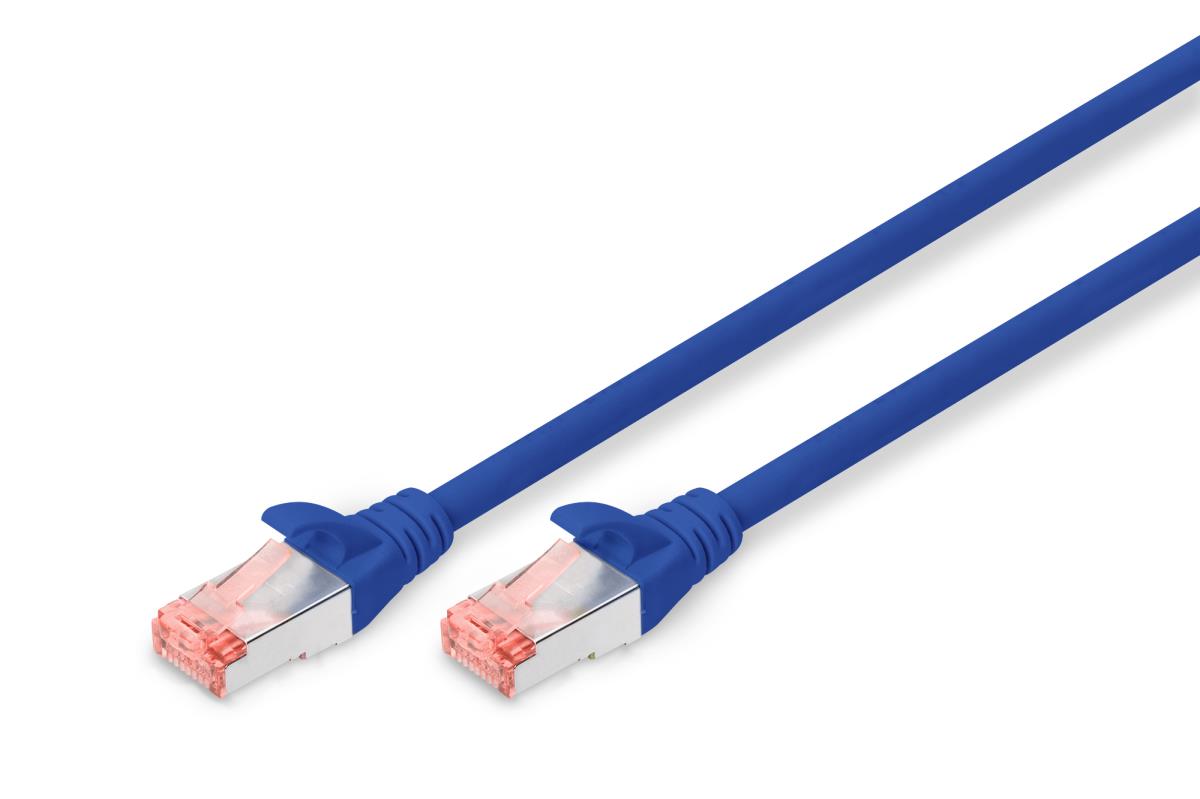 EU Product - Patchkabel Cat6  S/FTP 2xRJ45 0.25m blau Hebelschutz Polybeutel thumbnail