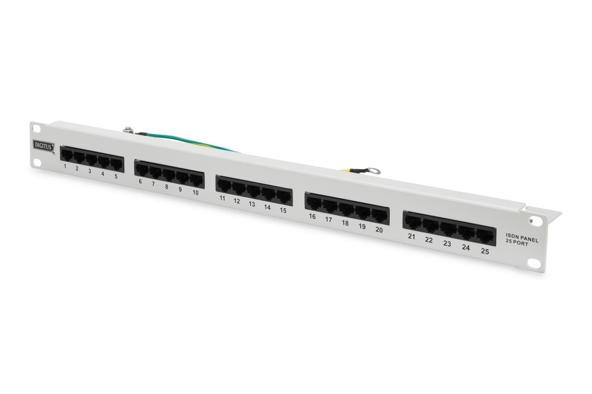 EU Product - CAT 3 ISDN patch panel, unshielded, grey thumbnail