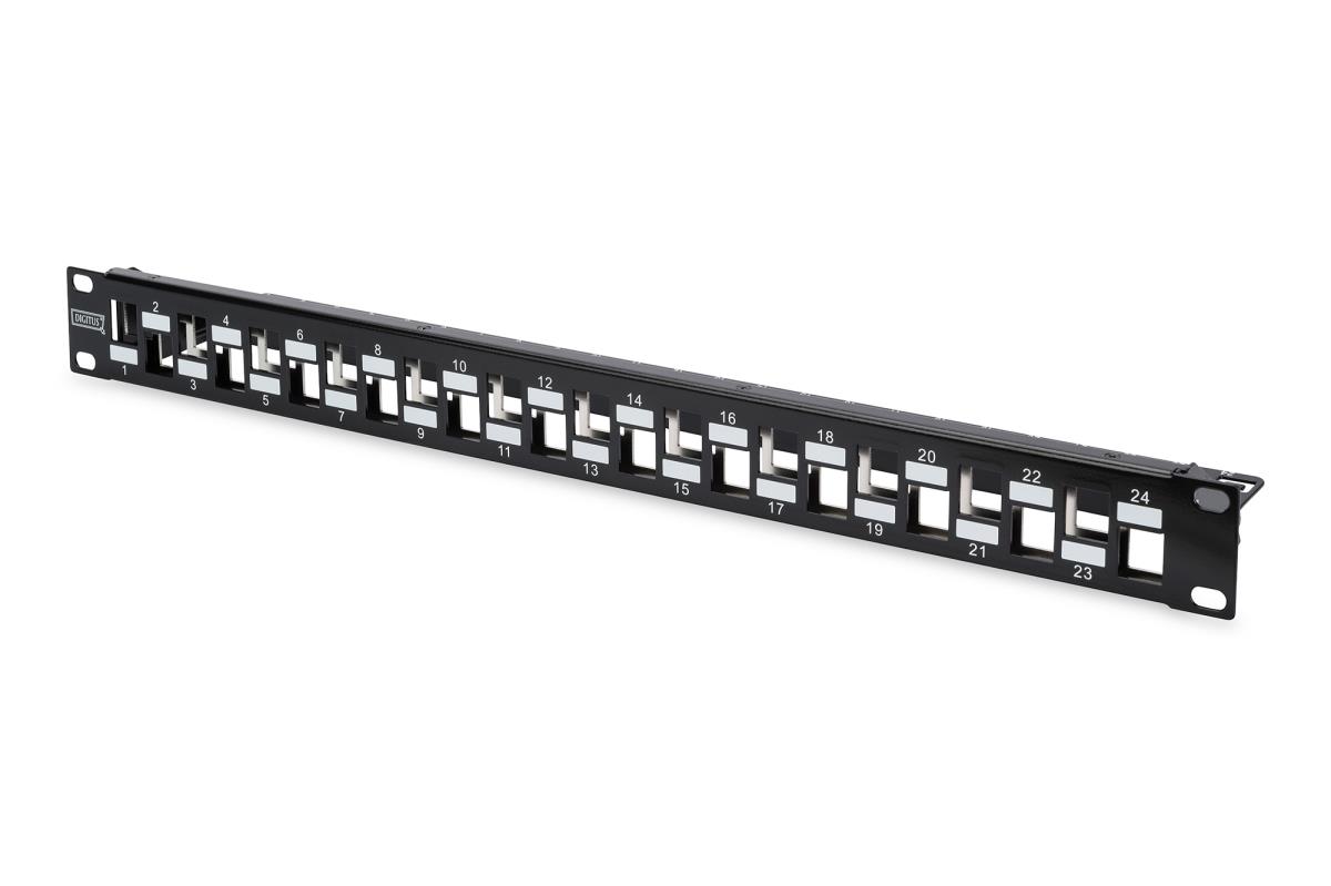EU Product - Patchpanel 1HE 24-Port modular geschirmt schwarz thumbnail