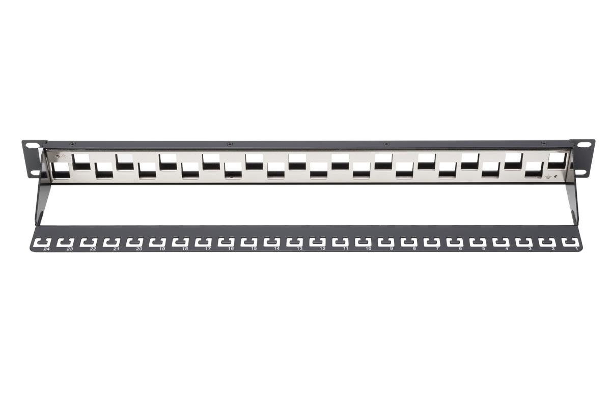 EU Product - Patchpanel 1HE 24-Port modular geschirmt schwarz thumbnail